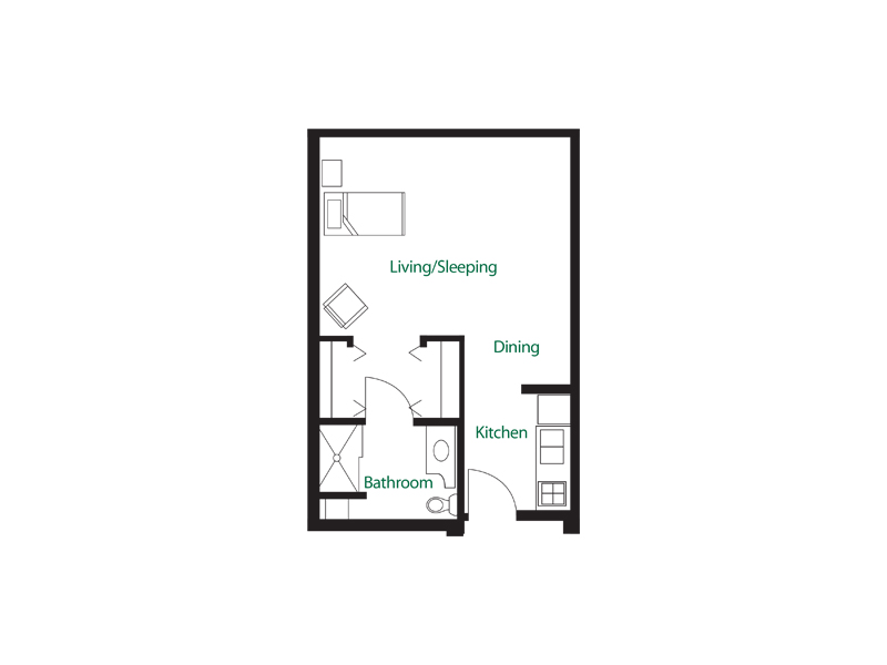 Assisted Living Studio Floor Plan