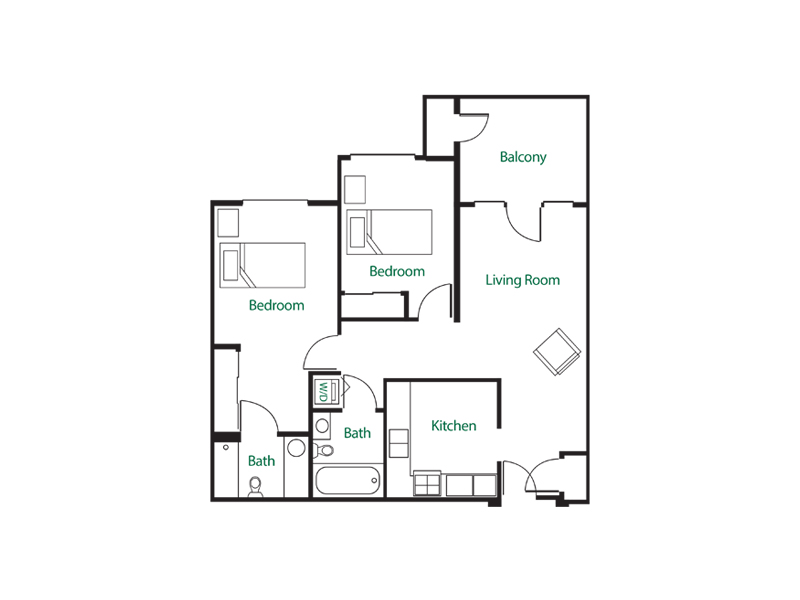 Independent Living Classic 2 Bedroom Floor Plan