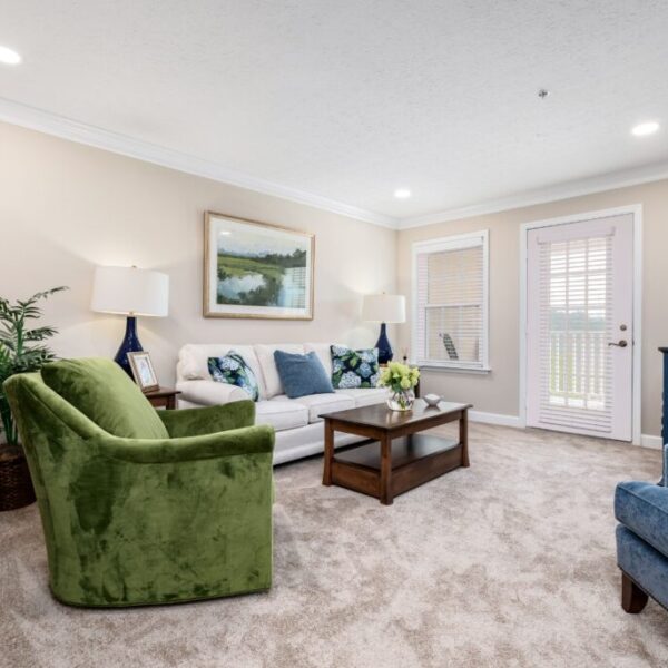 Sample living room of apartment at Edgewood Summit