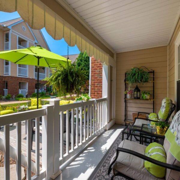 Sample balcony of apartment at Edgewood Summit