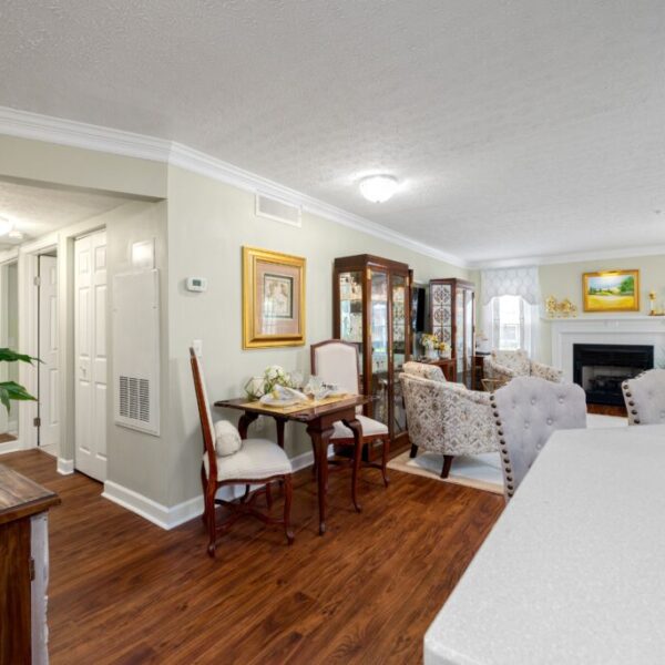 Sample living room and hallway of apartment at Edgewood Summit