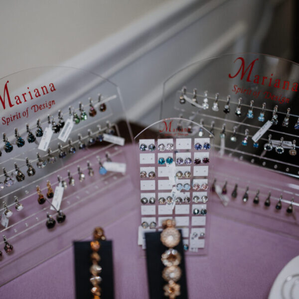 Earrings displayed at the fashion show