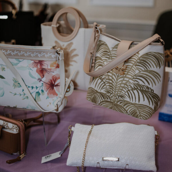 Handbags displayed for the fashion show