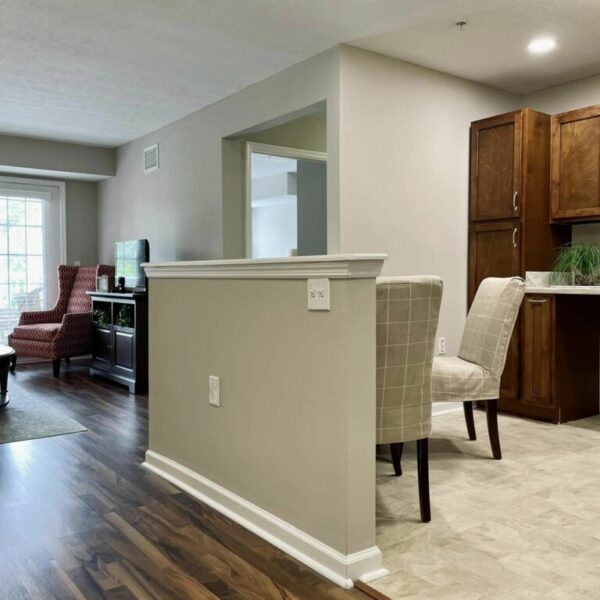 Sample kitchen of apartment at Edgewood Summit