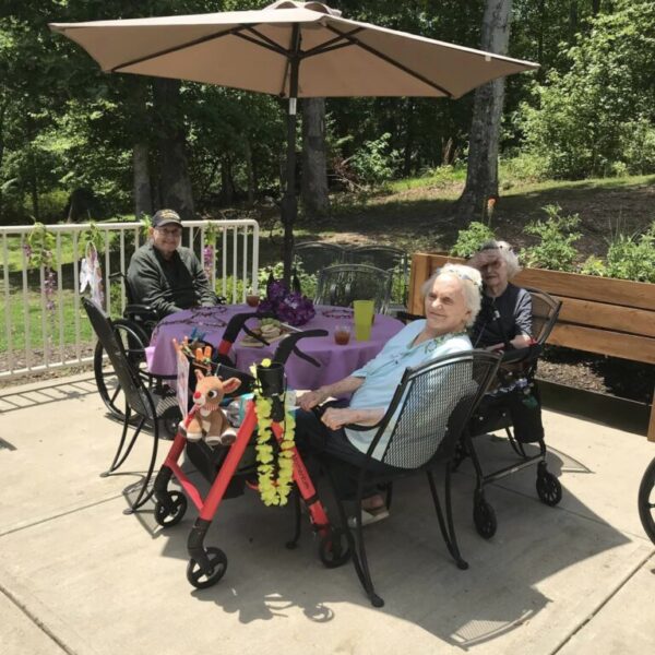 Residents gathered for the bohemian garden party