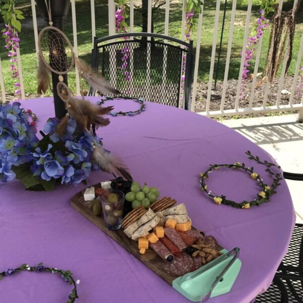 Cheese plate served at the garden party