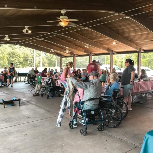 Residents gathered for a picnic