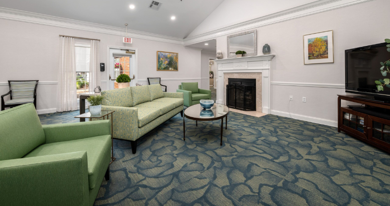 A view of living room at Ridgemont, the building for assisted living