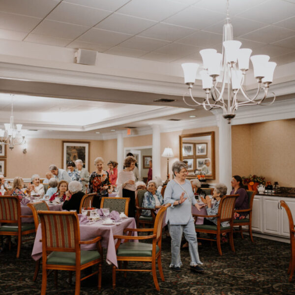 Residents enjoying their time at the fashion show