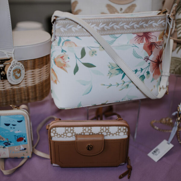 Bags and wallets displayed for the Ladies Fashion Show