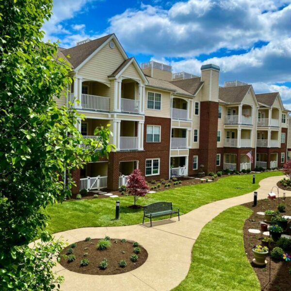 View of lawn and walking space in Edgewood Summit