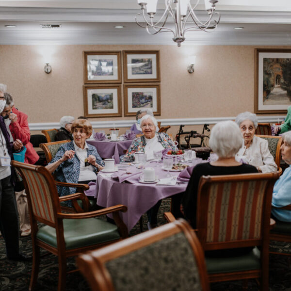 Residents gathered for the fashion show